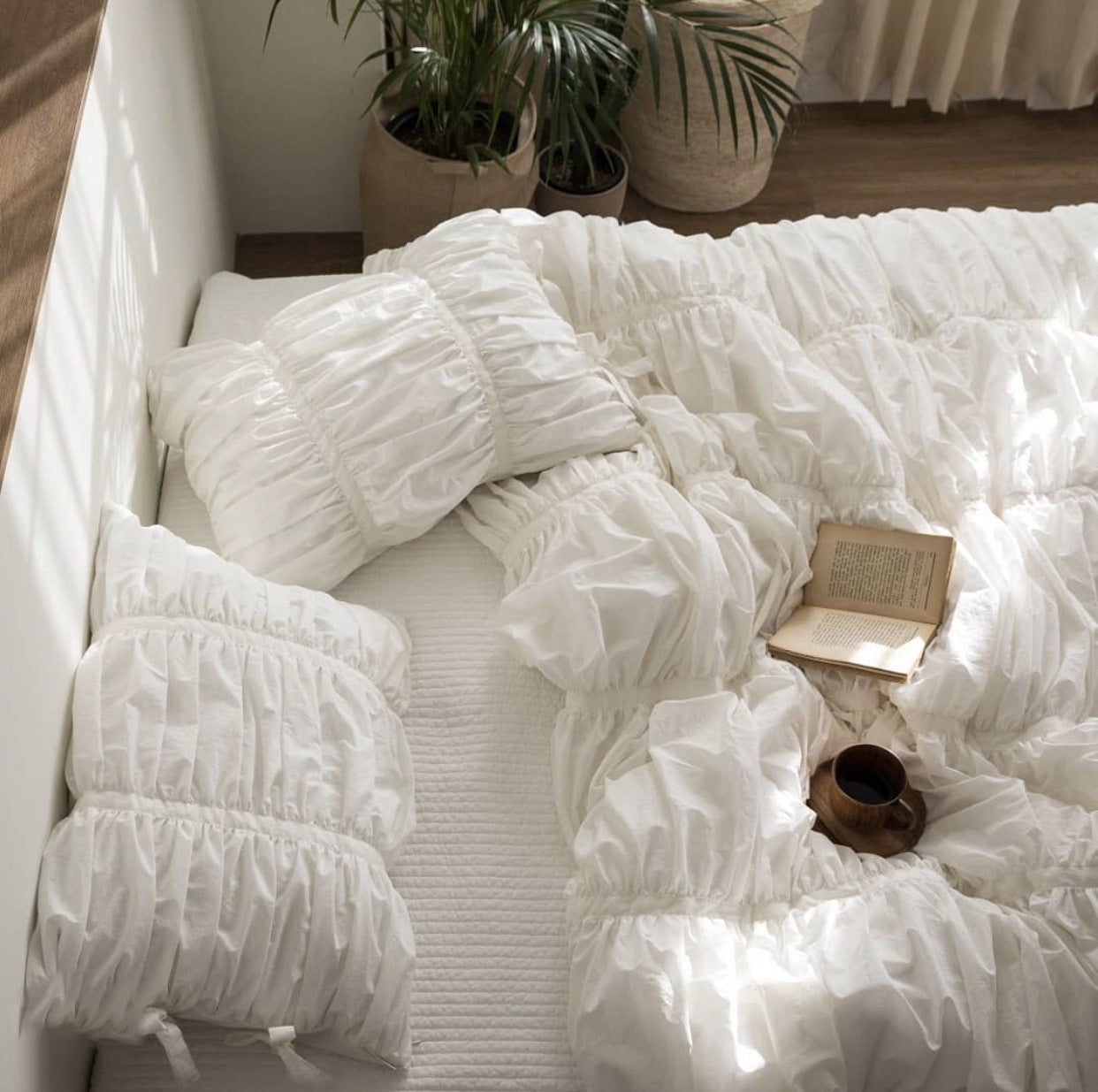 純白コットンベッドリネン |　white cotton bed linen