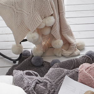 cotton ball knit blanket | コットンボールニットブランケット