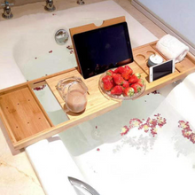 画像をギャラリービューアに読み込む, ラック付き木製バスタブトレー | rack wood bathtub tray
