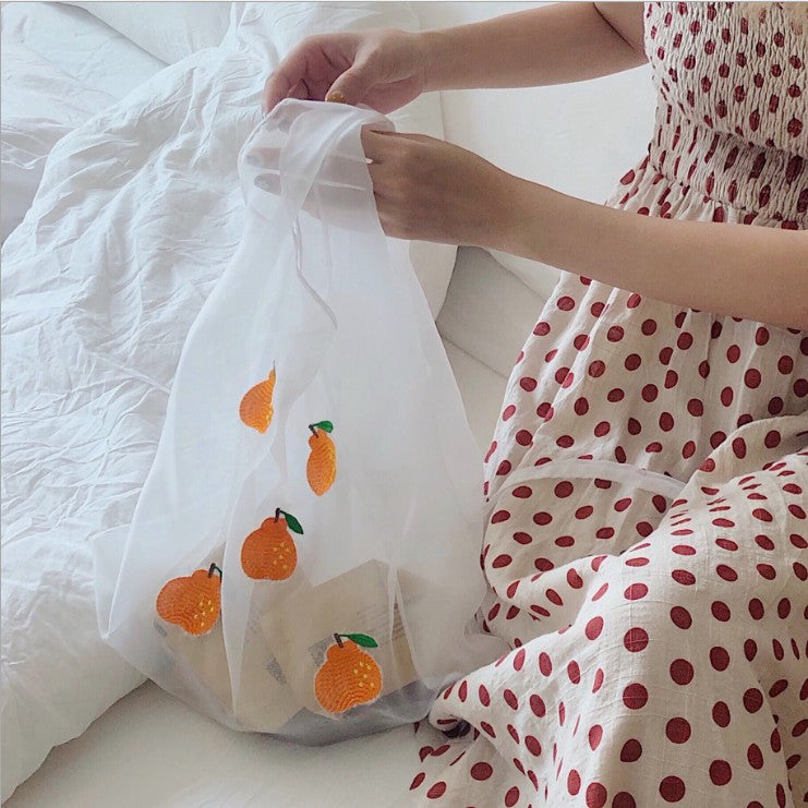 sheer fruits bag | シアー刺繍フルーツバッグ