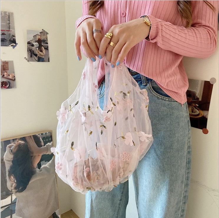 【即納】sheer girly bag | シアー刺繍ガーリーバッグ