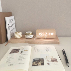 rectangle wood block clock | 長方形木製ブロック時計