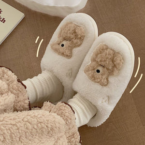 bear appliqué room shoes  | ベアアップリケルームシューズ