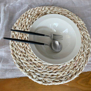 straw knitting table mat | 藁編みテーブルマット