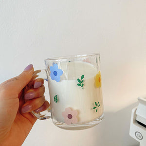 simple flower glass | 花柄グラス