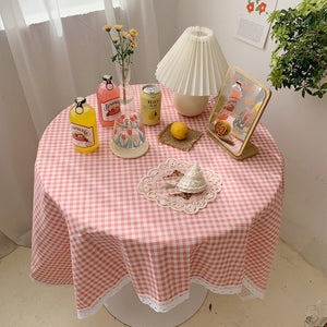 check lace table cloth | チェックテーブルクロス