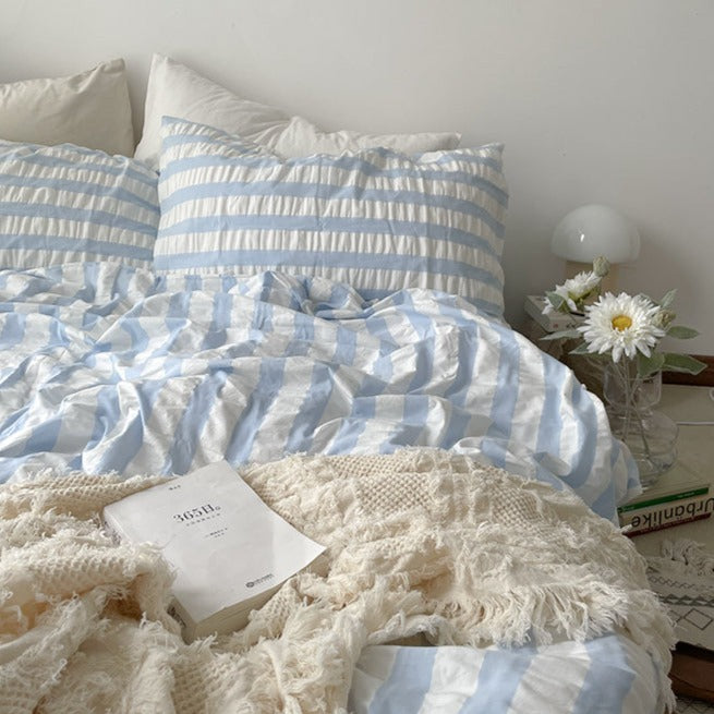 Blue striped bedding hotsell