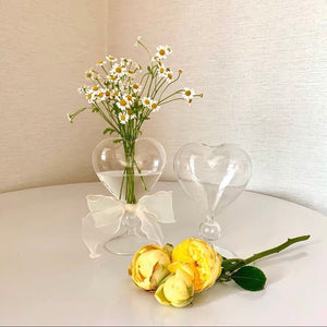 glass heart flower vase | ハートガラスフラワーベース