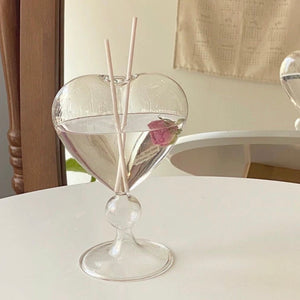 glass heart flower vase | ハートガラスフラワーベース