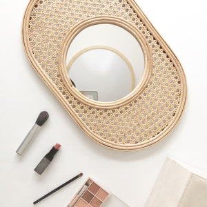 ラタンドレッシングミラー | rattan dressing mirror